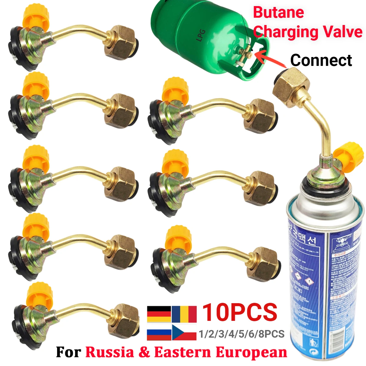 Gas Butane Cylinder Tank Charging Valve Refill Direct Connector Adapter