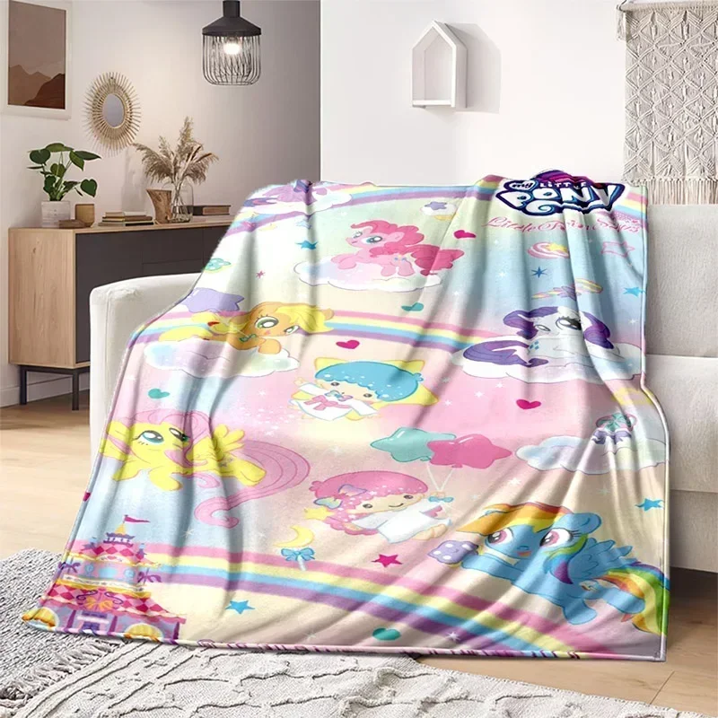 My Little Pony-y blanket customizable Children's cute plush sheet bed sofa cover cartoon foal warm blanket for All Seasons 4