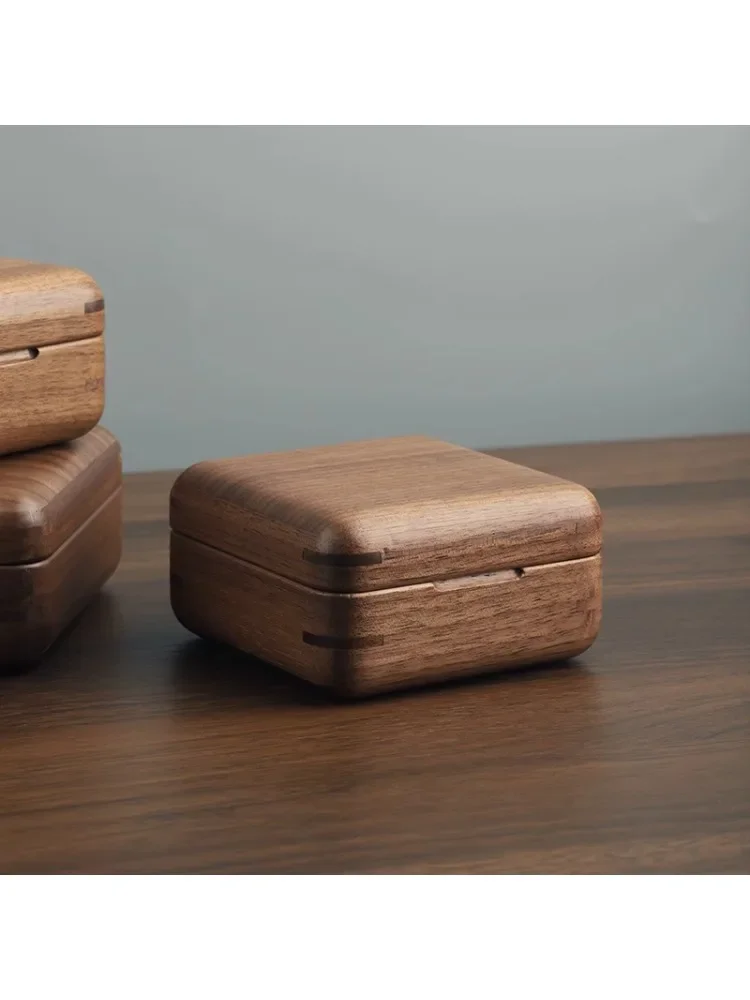 *Solid wood jewelry storage box, jewelry small box, portable and exquisite 2