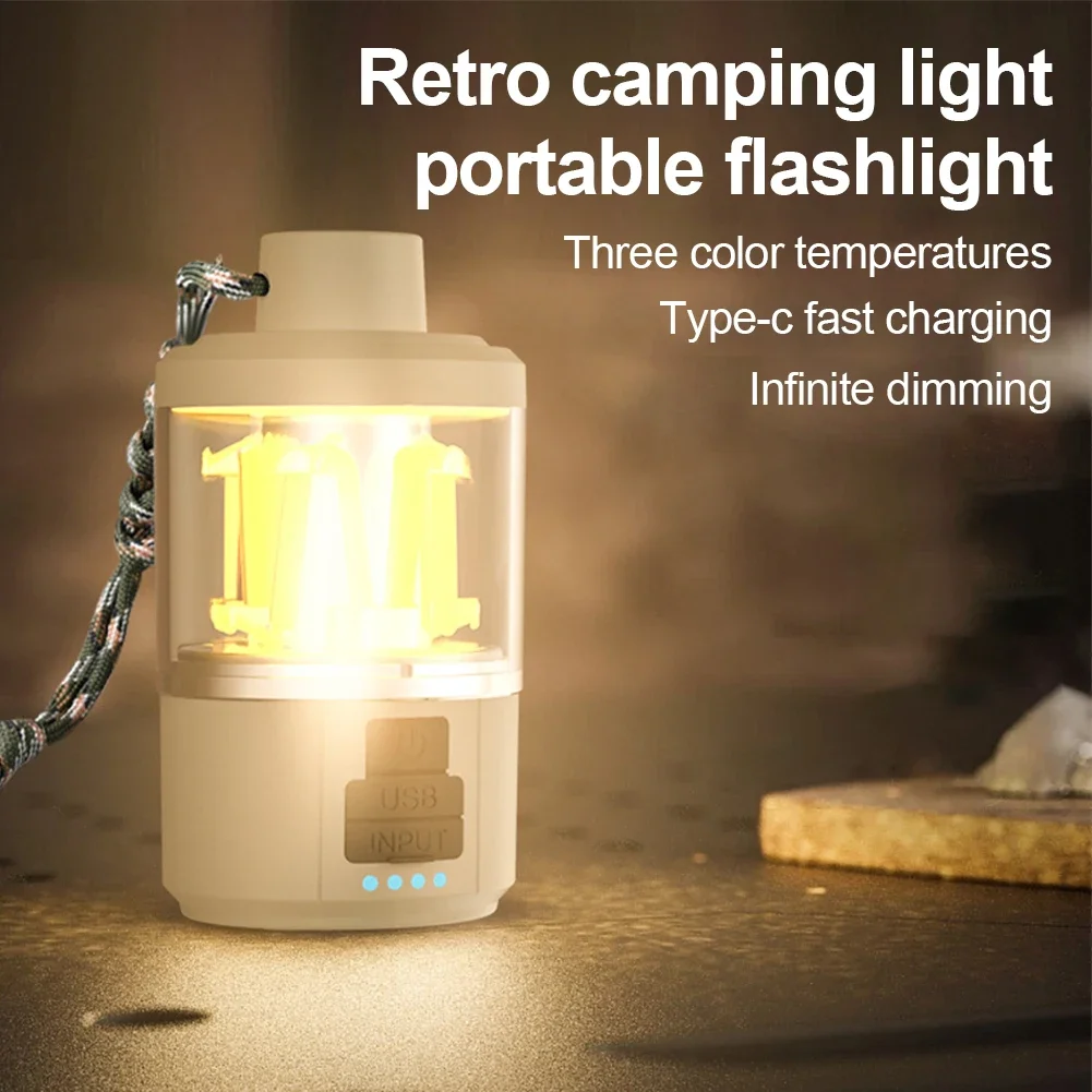 Description Picture 2 of itemOutdoor Camping Retro Camping Light Waterproof Atmosphere Hand Light LED Long Life Flashlight Portable Power Bank