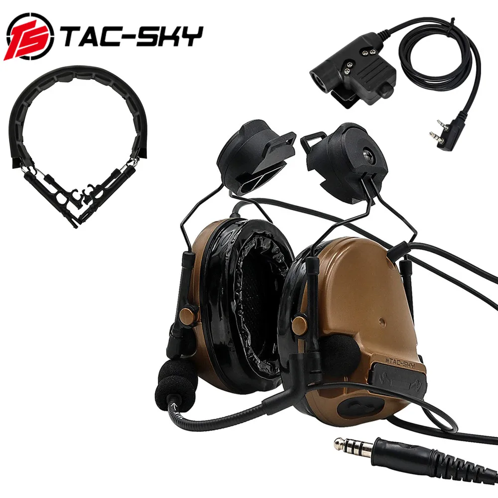 

TAC-SKY Tactical COMTAC III Helmet ARC Track Bracket Walkie-Talkie Tactical Headset for Airsoft Hunting Sports