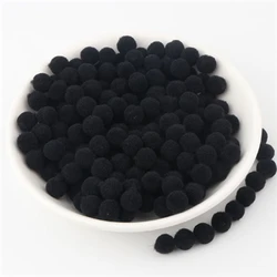 Wholesale 8mm Soft Fur Pompoms for Arts, Crafts, and Home Décor (18 black)