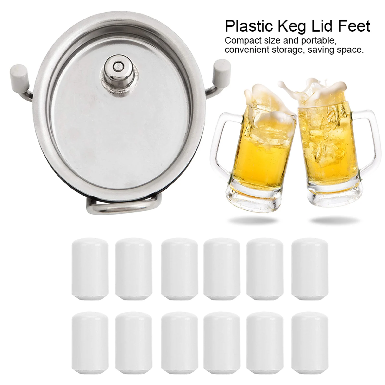 Plastic Beer Keg Lid Feet Replacement 12PCS for Homebrew Beer Keg Parts Kegging Hardware Tool