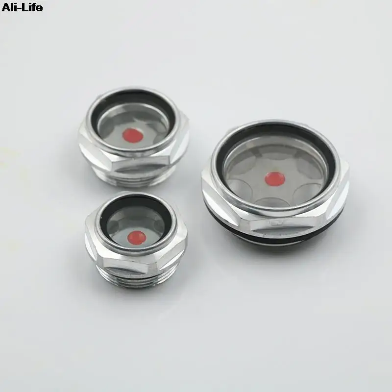 Male Threaded Metal Air Compressor Oil Level Sight Glass 16mm-48mm