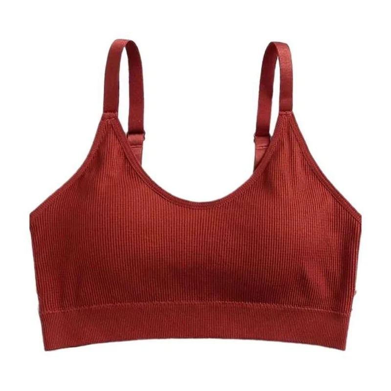 Cotton Sports Bras Top Women Push Up Solid Sports Bra Jogging Gym