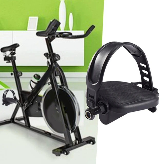 Paire De Pédales Avec Sangles Pour Vélo D'appartement - Axe 9/16 Pouces, Aluminium - Réglables Et Antidérapantes