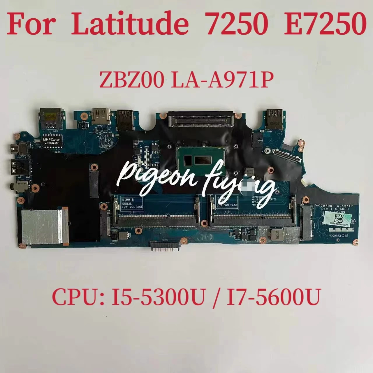 Zbz00 La-A971P Scheda Madre Per Dell Latitude E7250 7250 Cpu Della Scheda Madre Del Computer Portatile: I5-5300U I7-5600U Ddr3 Testato Al 100% Complet