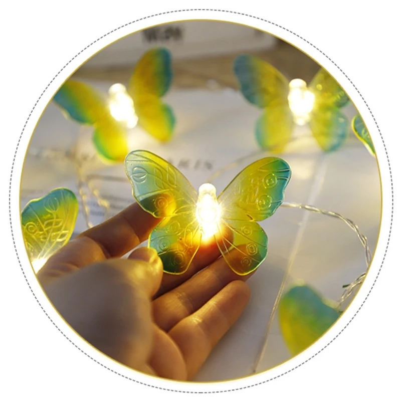 LED Butterfly LED Lights String Battery Outdoor Fairy Night Lamp Room Curtain Girls Brithday Wedding Party