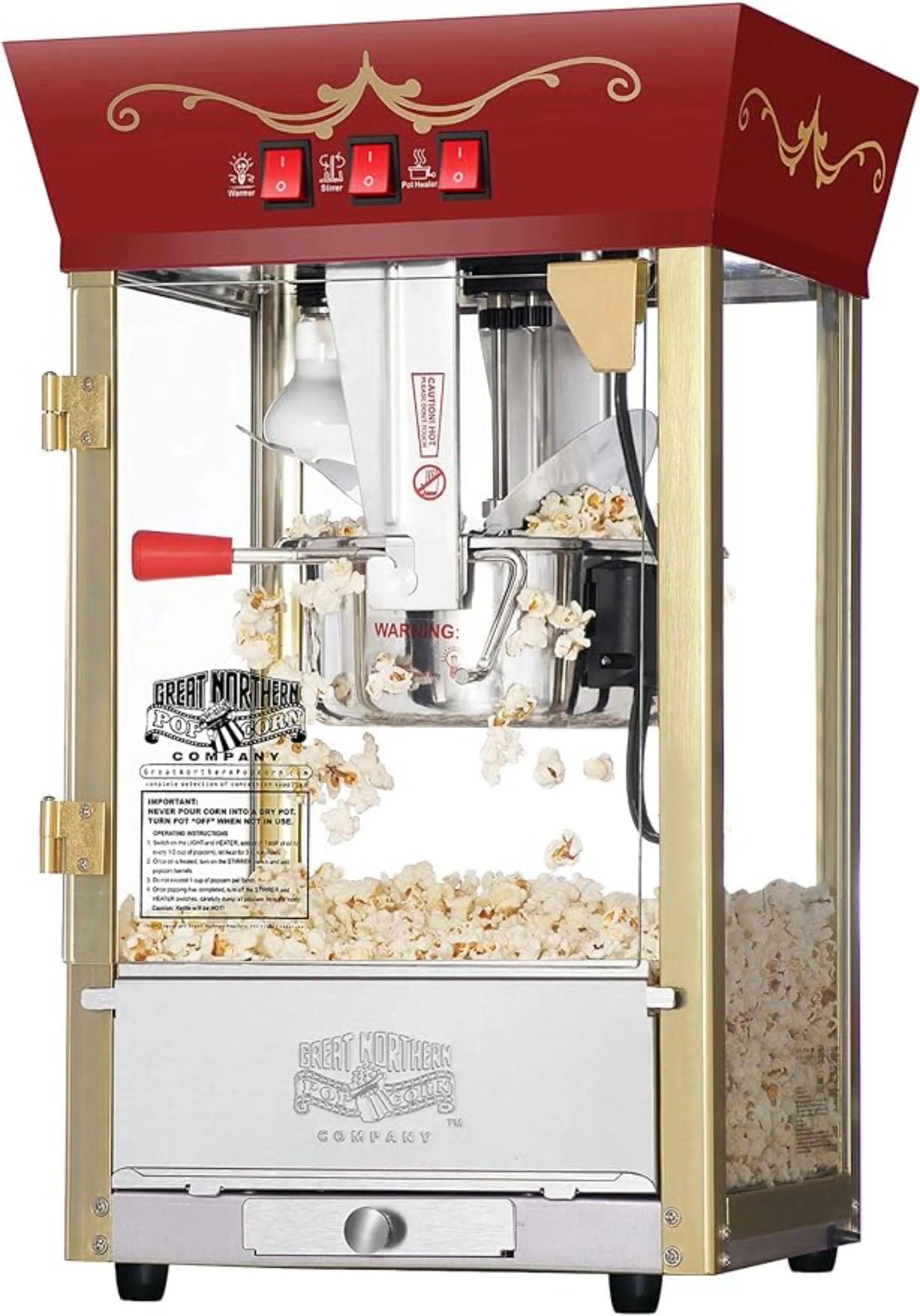 Theater Style 8 Oz Antique Popcorn Maker Red