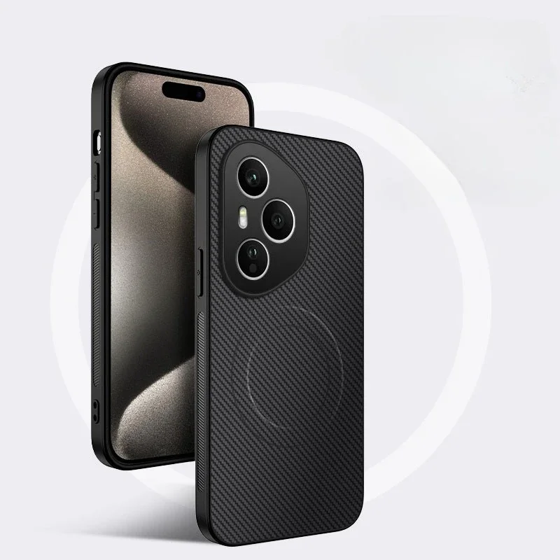 Luxury Carbon Fiber Leather Magnetic Phone Case - Protective Bumper Cover