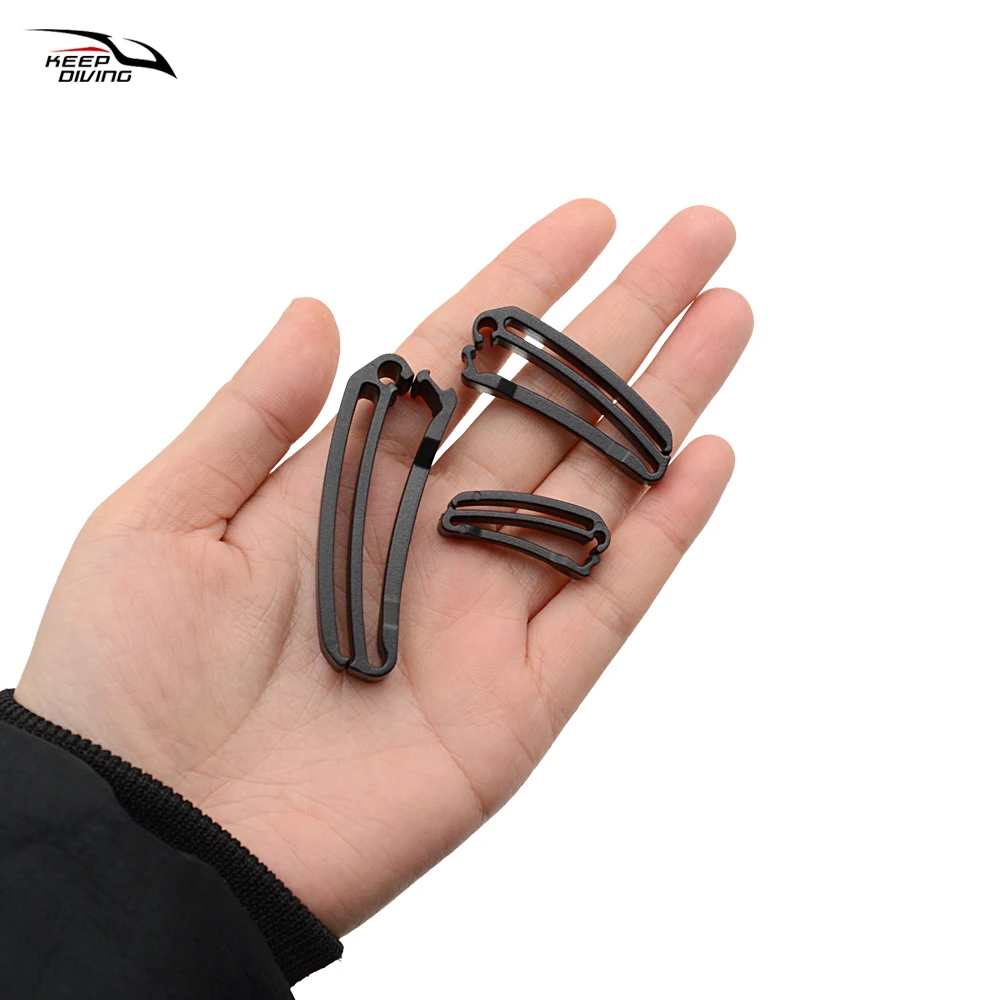 2 Pcs Plastic Fixing Clip for Webbing Quick Slip Keeper Webbing Tail Clip Buckle Belt Storage Buckle Diving Accessories 4