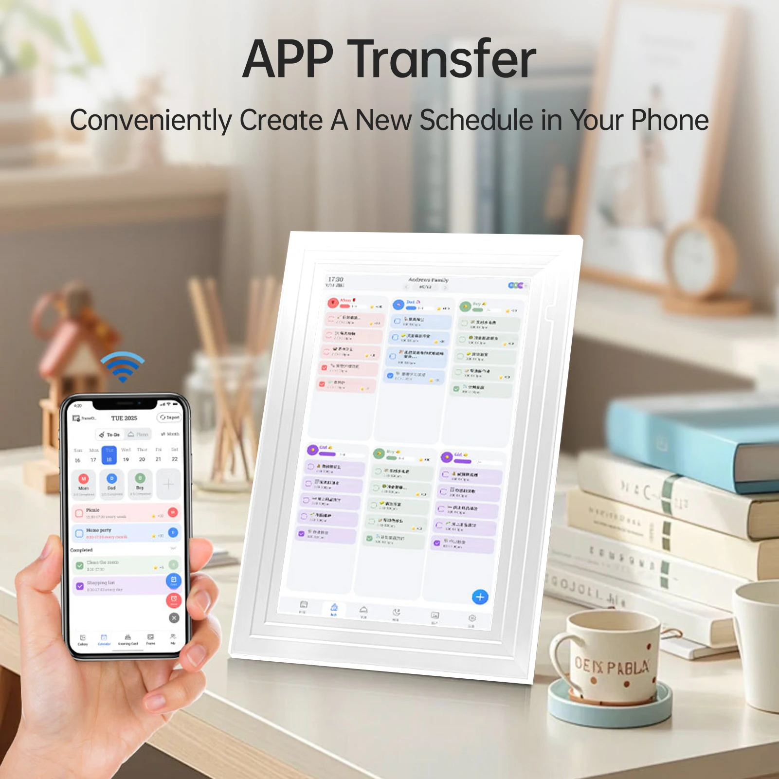 【HOT NEW】10.1inch IPS Full View LCD Screen Digital Calendar Planner Chore Chart Interactive Calendar APP Management for Family