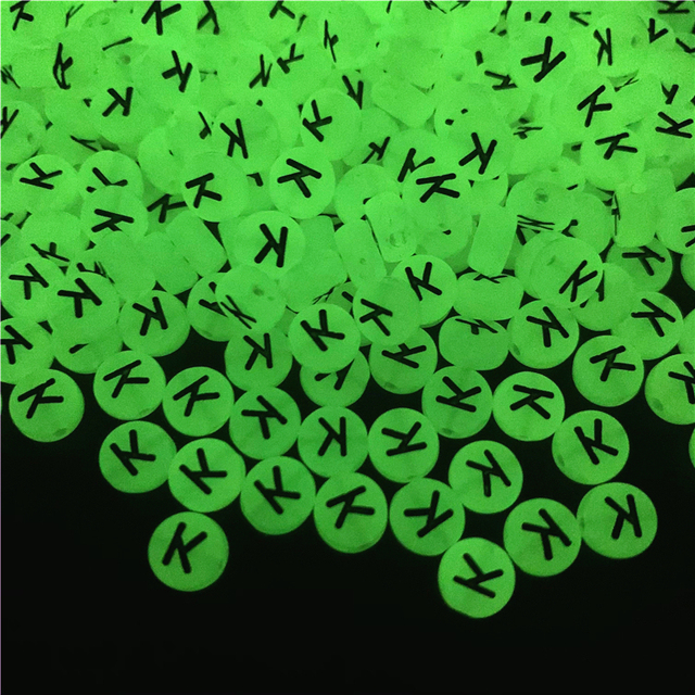 7mm Luminous Letter Beads Alphabet Acrylic Spaced Beads For Jewelry Making DIY Charms Bracelet Necklac