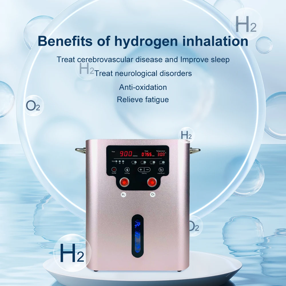 Suyzeko Hydrogen Inhalation Machine 900ML Hydrogen Generator Water Ionizer H2 Inhaler Therapy High-Purity OxyHydrogen Home Care 6
