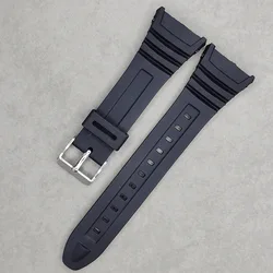 Versatile Waterproof Silicone Sport Watchband - Soft Rubber Strap Replacement Bracelet (Black-Silver)