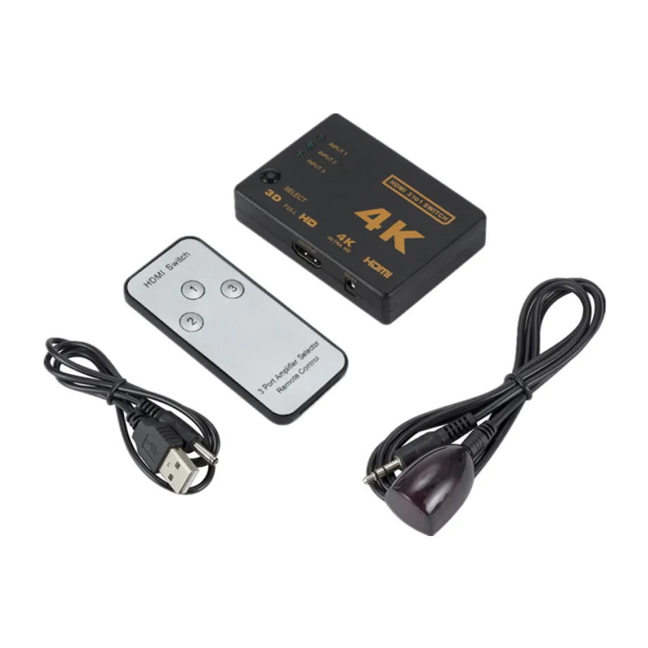 4K 2K 3x1 HDMI Cable Splitter HD 1080P Video Switcher Adapter 3 Input 1 Output Port HDMI Hub for Xbox PS4 DVD HDTV PC GRWIBEOU hdmi cable hdmi splitter converter