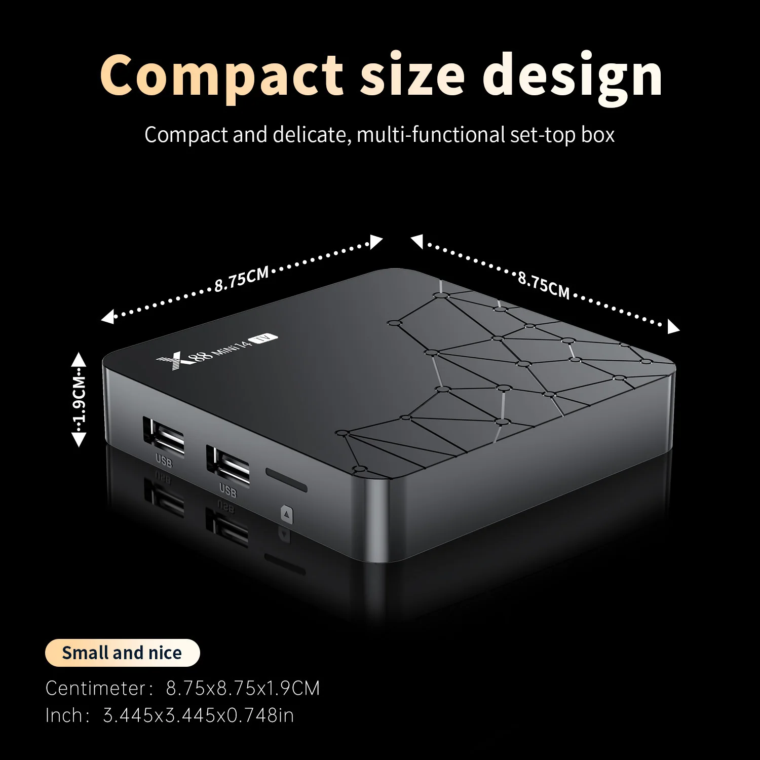 X88 MINI 14 TV Box Android 14 Rockchip RK3518 Quad Core Support 4K HDR with Wifi