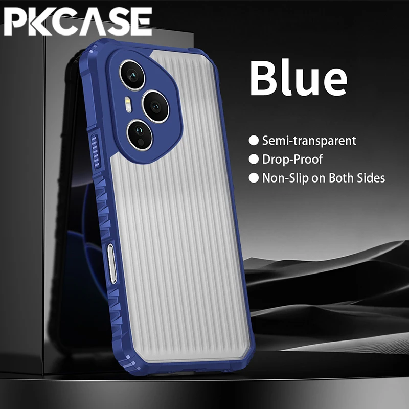 Translucent Matte Shockproof Phone Case with Airbag Stripe Design
