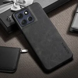 Luxury Vintage Cowhide Leather Phone Case - Premium Cover (Gray)