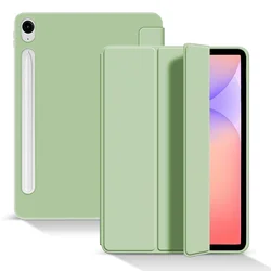 Premium Flip Case with Trifold Stand and Auto Wake, Soft TPU Back Cover for Tab S11 11inch 2025 (Light Green)