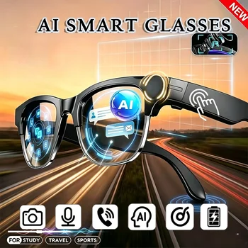 Occhiali Smart AI con Traduzione AI, Chiamate Hands-Free, Registrazione Chat AI, Riproduzione Musicale - Occhiali da Sole Intelligenti per Uomo Compatibili con Xiaomi