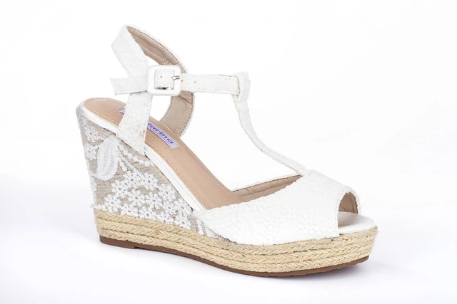 Espadrilles De Mariage Pour Femmes, Espadrilles De Mariage Blanches De  Marque Mandarin Alexia, Espadrilles Pour La Mariée Élégantes, Chaussures À  Talons Hauts De 9cm Pour Femmes, Chaussures De Mariage Ou De Fête -