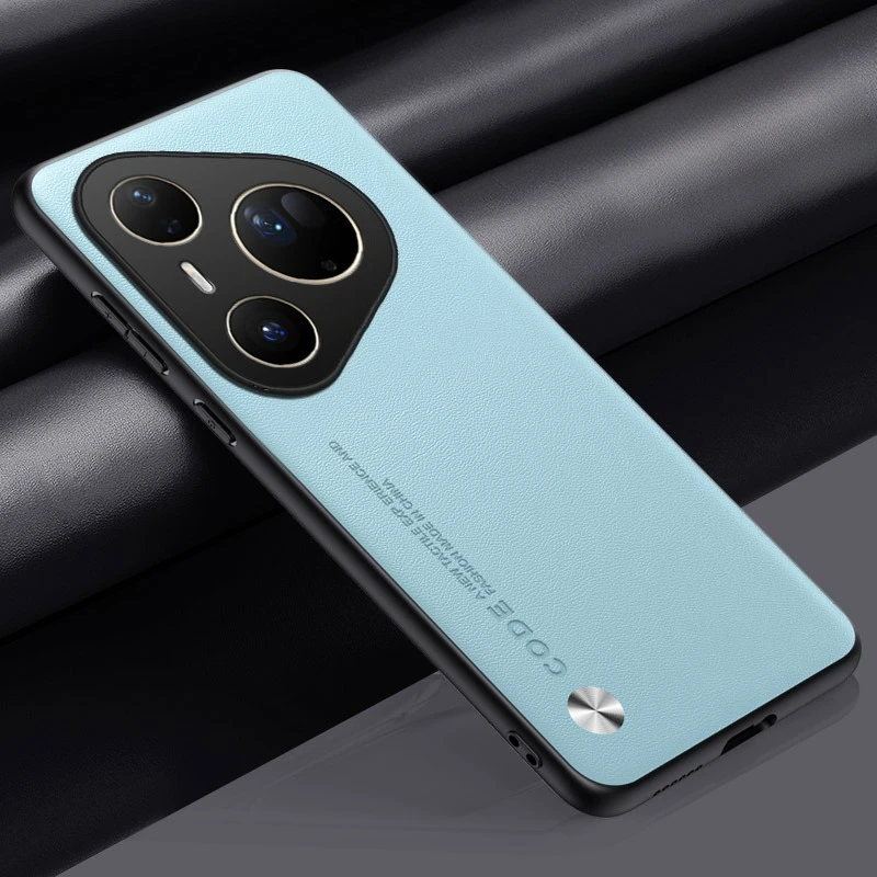 Elegant Leather and Matte Silicone Phone Case with Soft Bumper Cover
