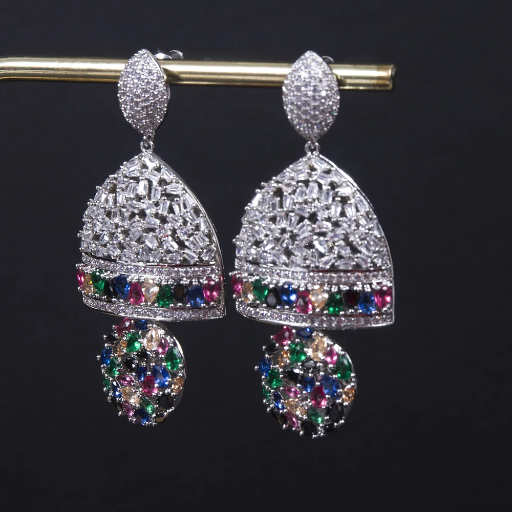 

Famous Charms Bell Trendy Women Earrings Cubic Zircon Drop Earring For Women Wedding Party Accessories E9140
