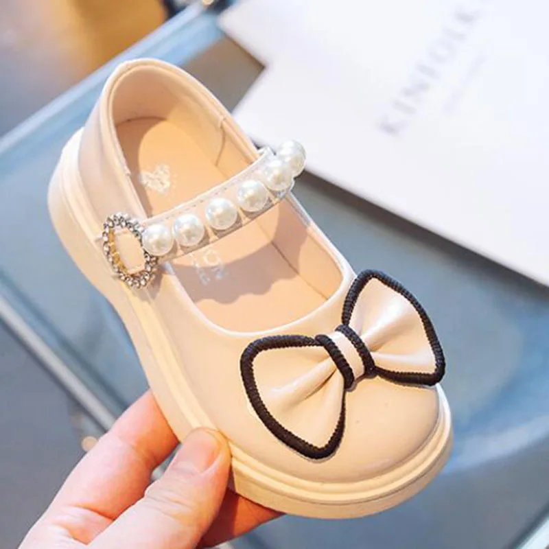 Girls Leather Shoes Cute Bow Girls Princess Shoes Soft Bottom Autumn Children Student Little Girl