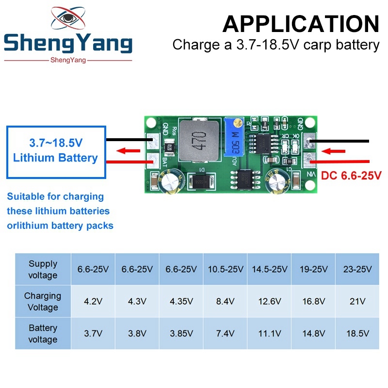 TZT DD28CRTA DC 3.7-18.5V 1A Lithium Battery Charging Board For Lithium Battery Packs Battery Charger Module