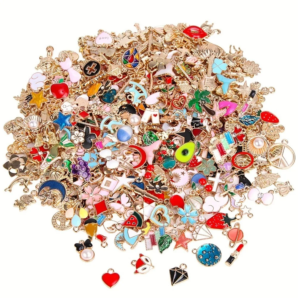 Alloy Pendants 20/30/50/100pcs Gold-plated Different Styles for DIY Jewelry Making