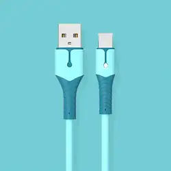 Liquid Silicone USB Data Cable with LED Indicator - 1.5m (Blue)