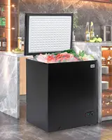 Chest Freezer, 5.0 Cu Ft Deep Freezer with Removable Storage Basket, Black Top Open Door Freezer with 7 Level Adjustable Thermos 2