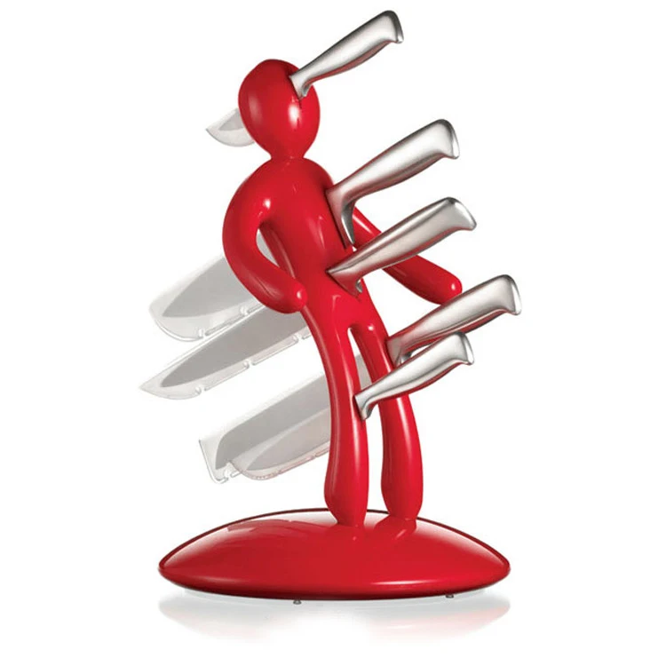 Portacoltelli Da Cucina Con Fessure Di Sicurezza | Organizzatore Coltelli In Plastica | Grigio