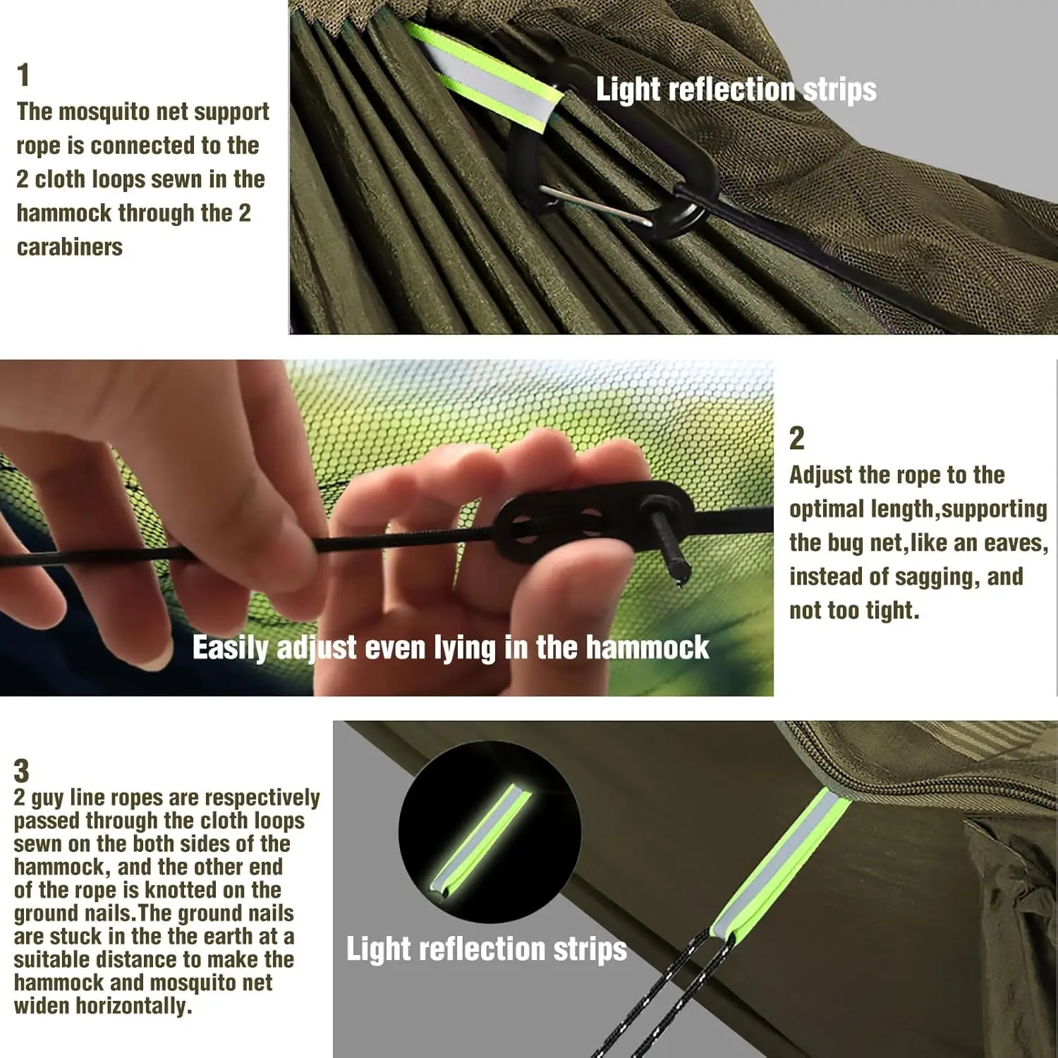 Pop-up Portable Camping Hammock mosquito net Lightweight Hanging Mosquito Net Hammocks Tree Straps Swing Backpack Backyard