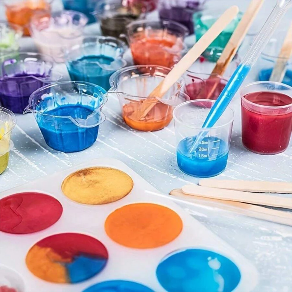 50/100Pcs 40ML 일회용 컵 디스펜서 플라스틱 컵 DIY 에폭시 수지 쥬얼리 제작 액세서리