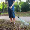 Telescopic Metal Rake Garden Leaf Rake Gardening Leaves Rake Long Handle Claw Rake Nail Rake Backyard Lawn Farm Cleaning Tool 1