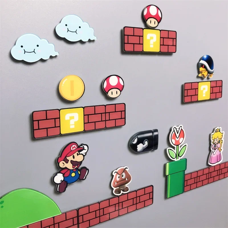 Super Mario Magnet Frigorifero Adesivo Magnetico Cartoon Anime Photo Message Board Stickers Home Kitchen Convenience Sticker