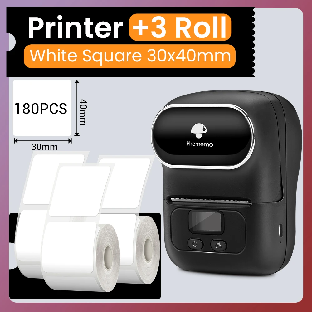 best instant printer for iphone Phomemo M110 Address Label Maker for Mailing Portable Label Sticker Barcode Printer for Clothing Self-adhesive Label Printer phone mini printer Printers