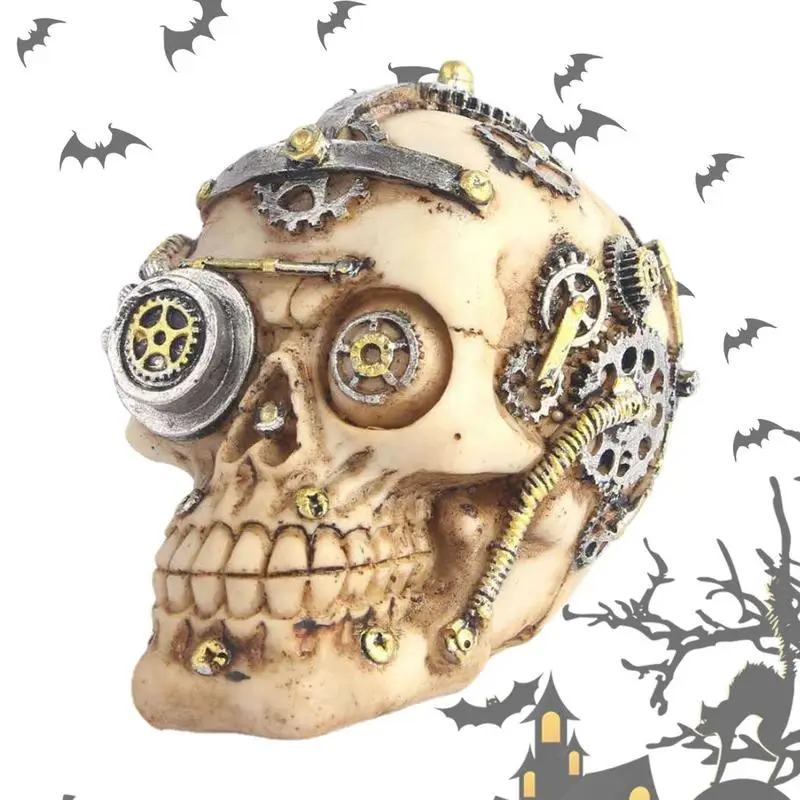 

Статуэтка-Скелет из смолы с черепом, декоративная портативная кукла-скульптура для Хэллоуина, домашний декор, коллекционные фигурки, демонстрация статуй-скелета