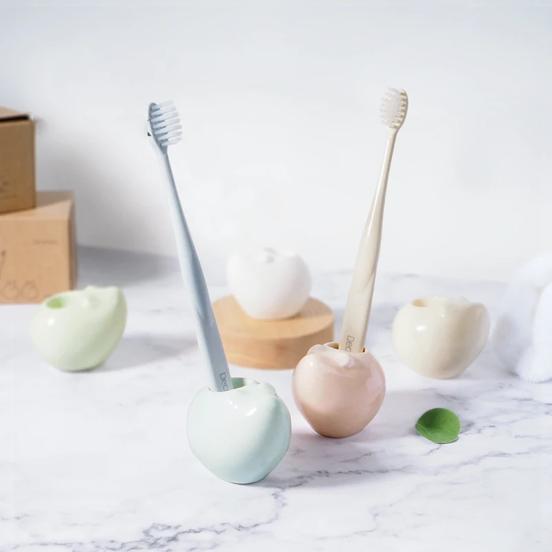 Decorative Ceramic Toothbrush Holder Sandstone Creative Toothbrush Holder Mini Animal Ornaments Bathroom Decoration Accessories