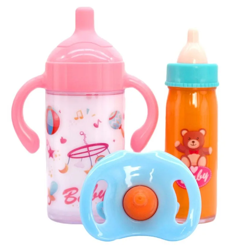 Doll accessories Baby Doll Feeding Bottle Set Baby Care Toy Stroller Milk And Juice Bottles With Toy Pacifier For Baby Dolls - 3