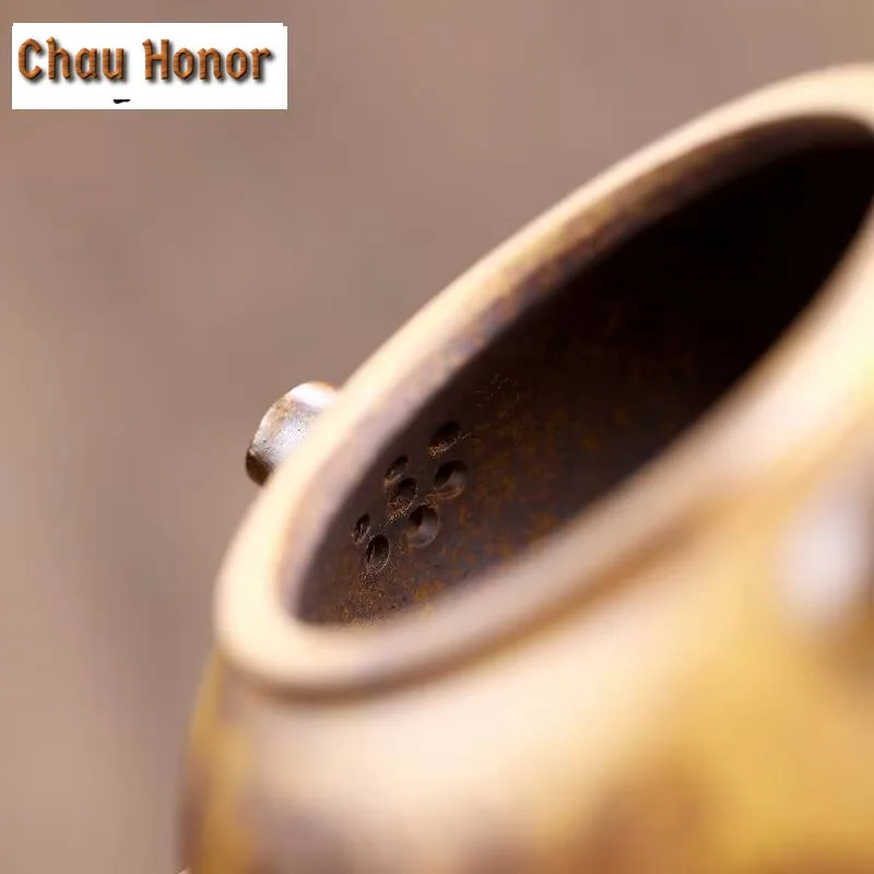 180ml Ancient Yixing Purple Clay Teapots Handmade Fish Play Pot Raw Ore Wood-fired Section Mud Kettle Zisha Tea Set Collection