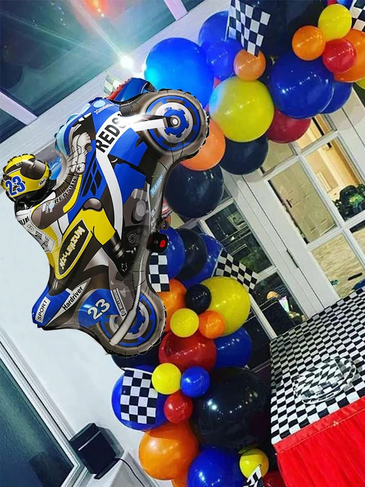 Race Car Balloons Arch Kit 135-Piece - Cars Birthday Decorations With Large Tire Balloons