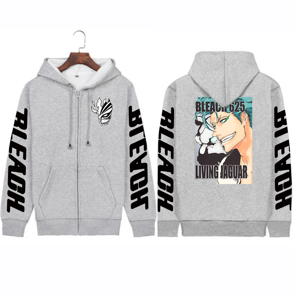 Bleach Grimmjow Jaegerjaquez Manga Harajuku Cartoon Zipper Hoodies