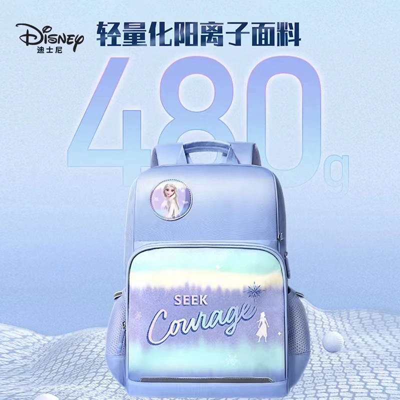 2022 Disney Genuine Frozen School Bags For Girls Primary Student Shoulder Orthopedic New Backpack Elsa Anna Grade 1-3 Mochila