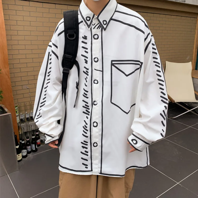 Hommes Col Montant Chemises à Manches Courtes Vintage Japonais