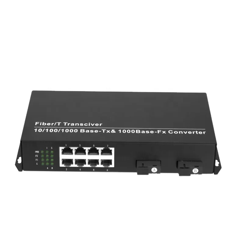 Ring network self-healing Gigabit 2Port Fiber optical 8 Ethernet Switch ip30 industrial 8 1000tp 4 100 1000f sfp full managed ethernet switch 40 to 75 degree c 2 di 2 do 12v 72vdc in erps ring 1588