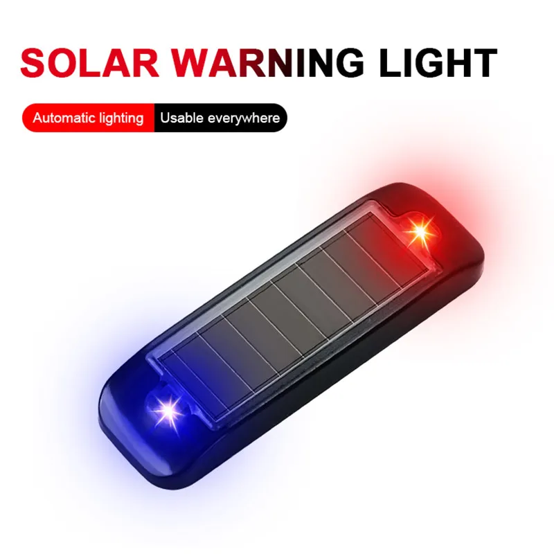 Solar Power Warning Light motorcycle led lights car led lights for Car Motorcycles LED Flashlight Indicator In-Night Caution Strobe Warning Light Running Lamp