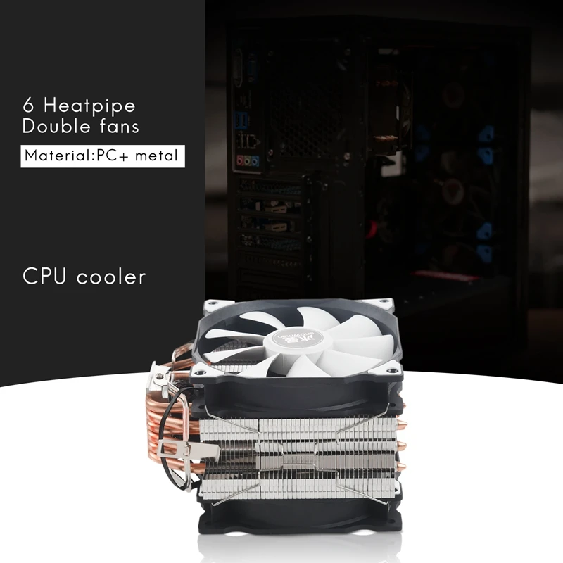 SNOWMAN M-T6 4PIN CPU Cooler Master 6 Heatpipe Double Fans 12Cm Cooling Fan LGA775 1151 115X 1366 Support AMD